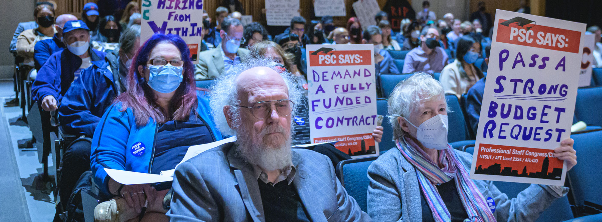 In October, members demand CUNY administration issue a strong budget request. (Erik McGregor)