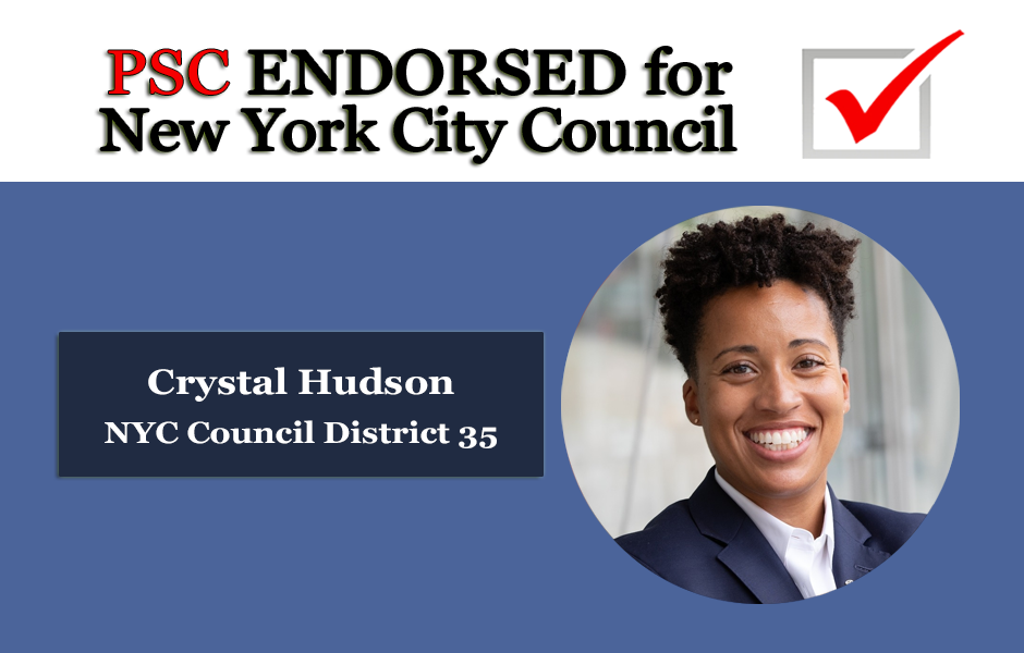 Endorsed for NYC Council Crystal Hudson District 35