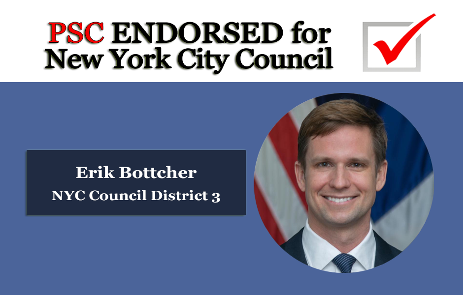 Endorsed for NYC Council Erik Bottcher District 3