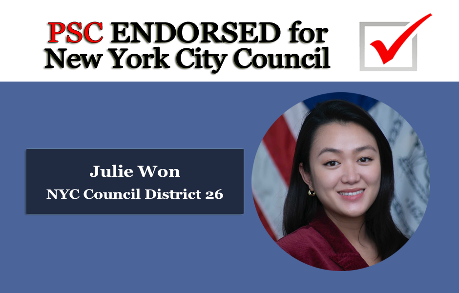 Endorsed for NYC Council Julie Won District 26