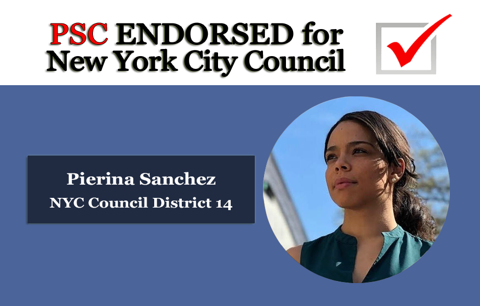 Endorsed for NYC Council Pierina Sanchez District 14