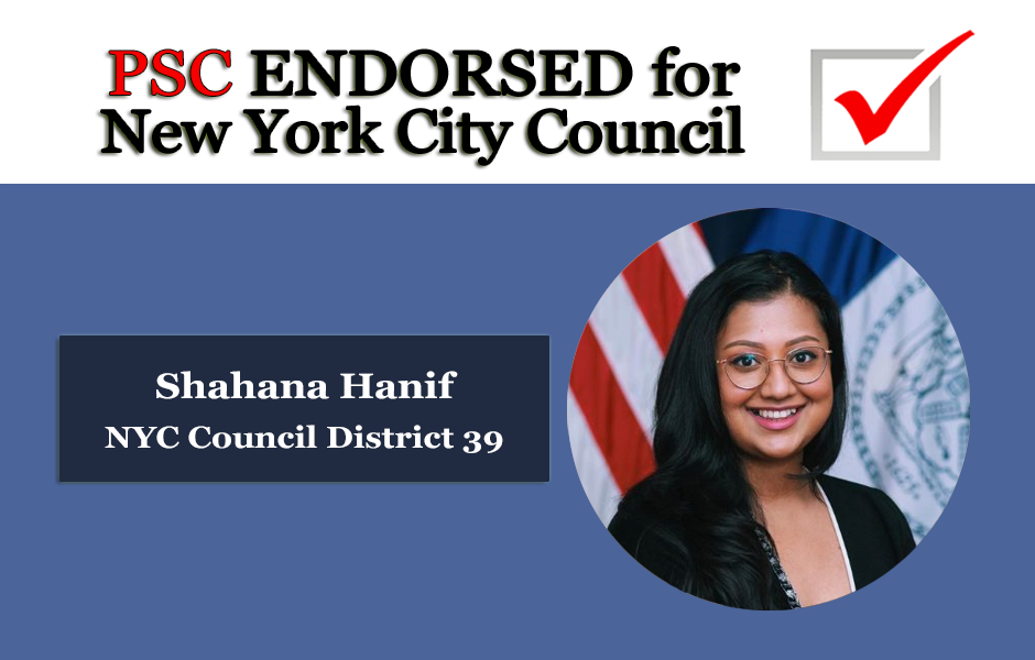 Endorsed for NYC Council Shahana Hanif District 39