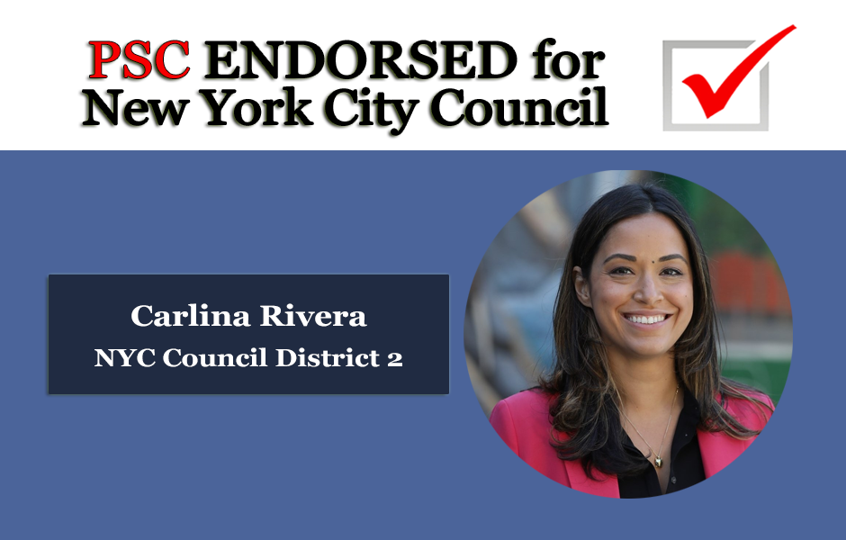 Endorsed for NYC Council Carlina Rivera District 2