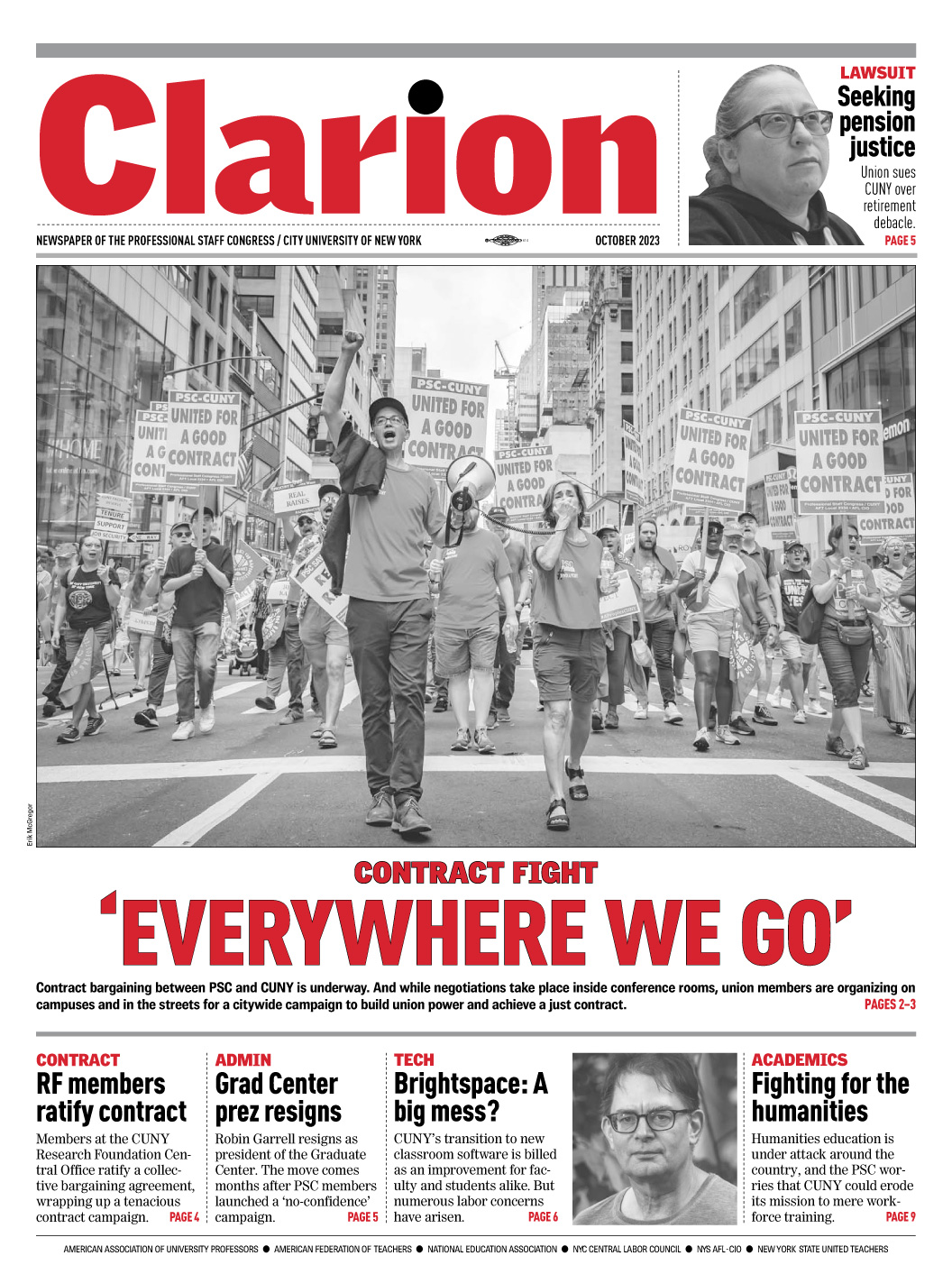 October 2023 Clarion Cover page