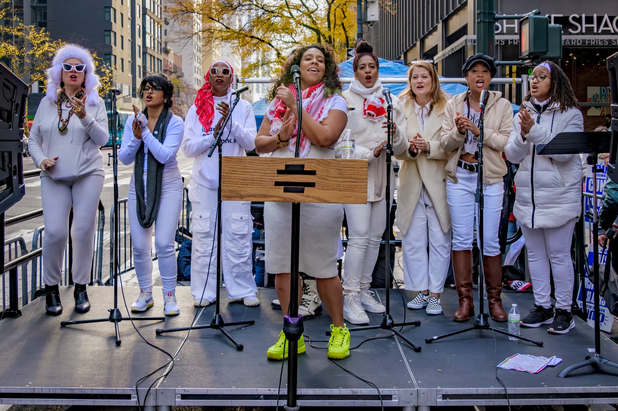 Resistance Revival Chorus performing at the Sing Out Shout Out Rally for #APeoplesCUNY by Erik McGregor
