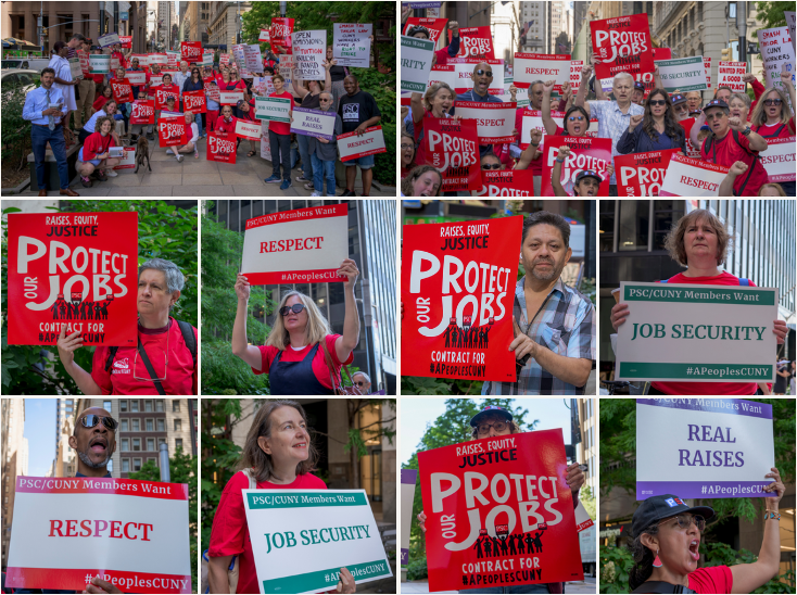 Collage of photos from June 28 rally