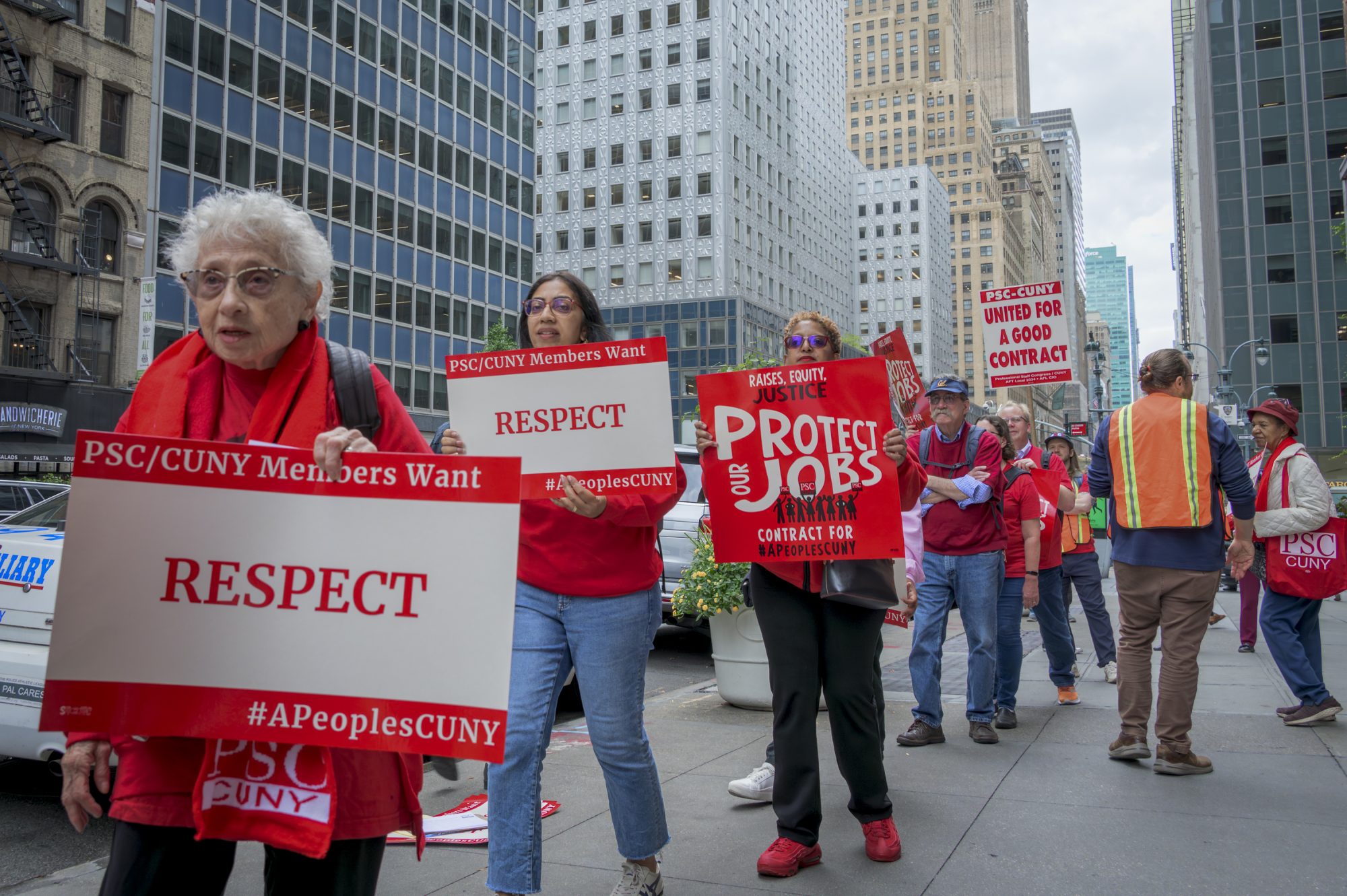 Informational picket line outside CUNY Headquarters on September 24 photo by Erik McGregor