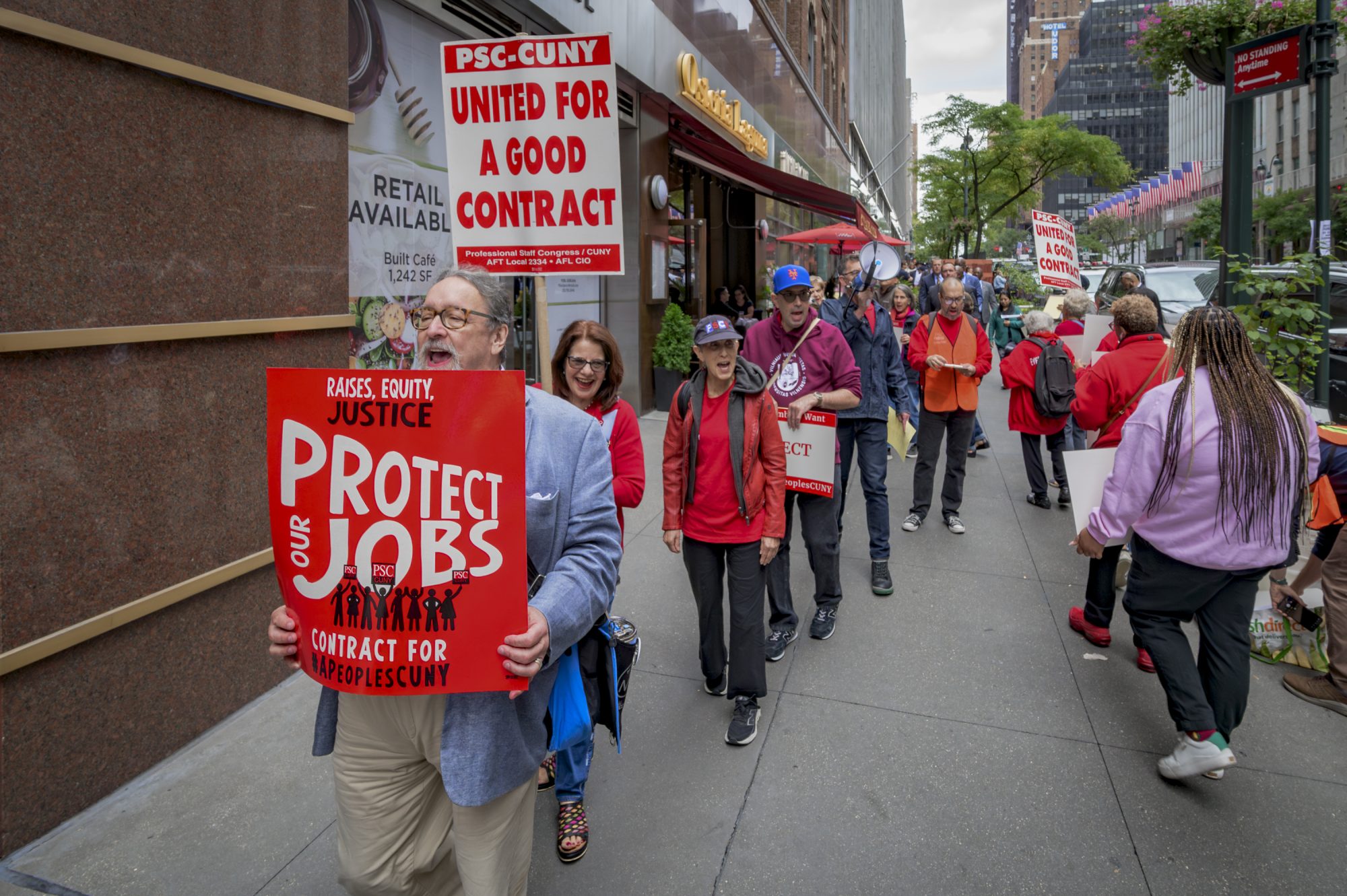 Informational picket line outside CUNY Headquarters on September 24 photo by Erik McGregor