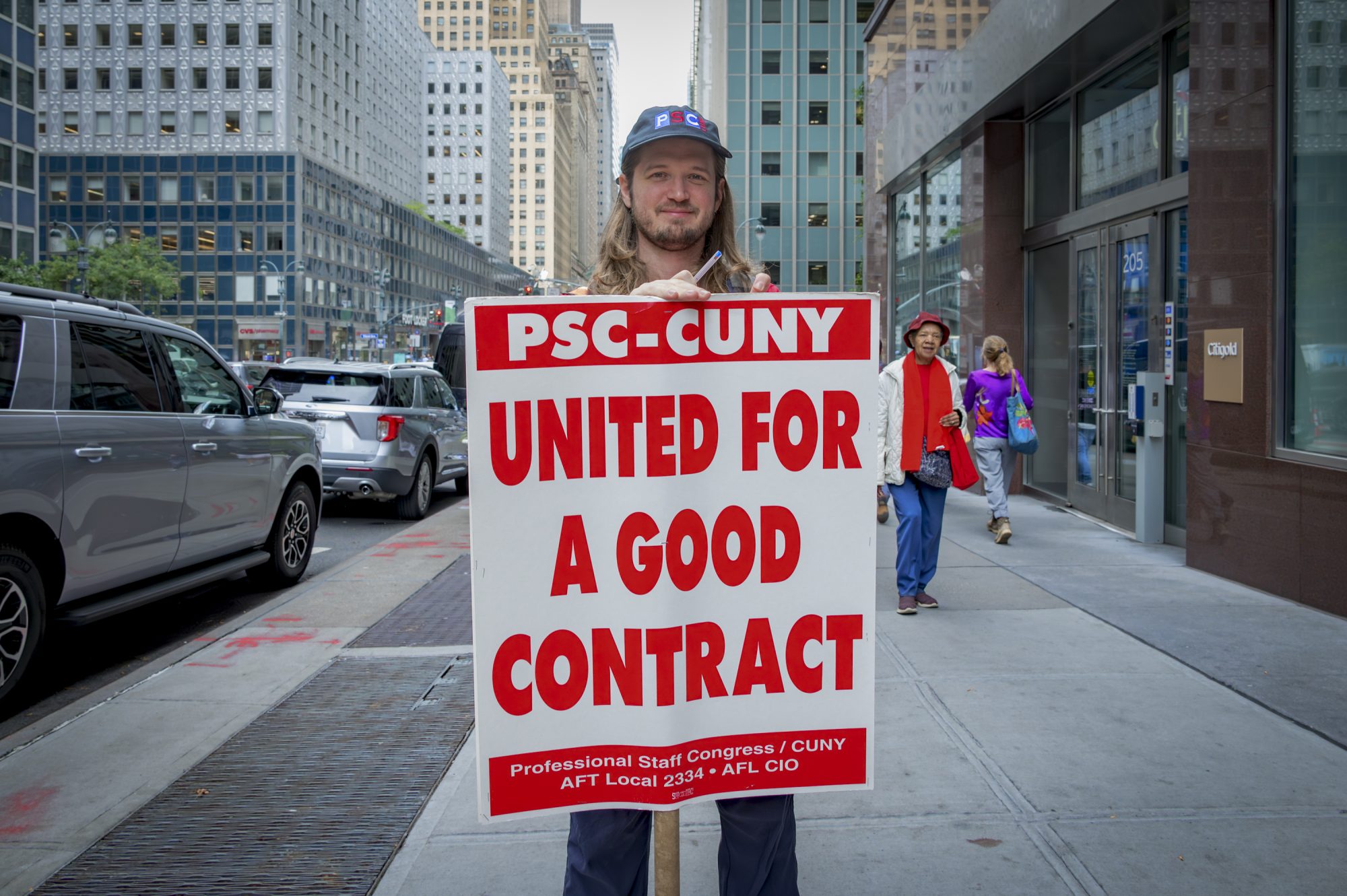 Informational picket line outside CUNY Headquarters on September 24 photo by Erik McGregor