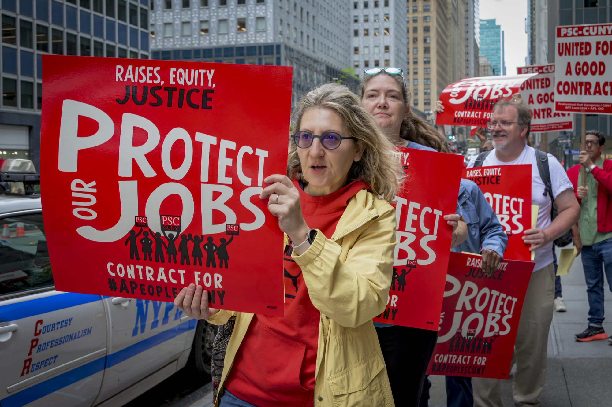 Informational picket line outside CUNY Headquarters on September 24 photo by Erik McGregor