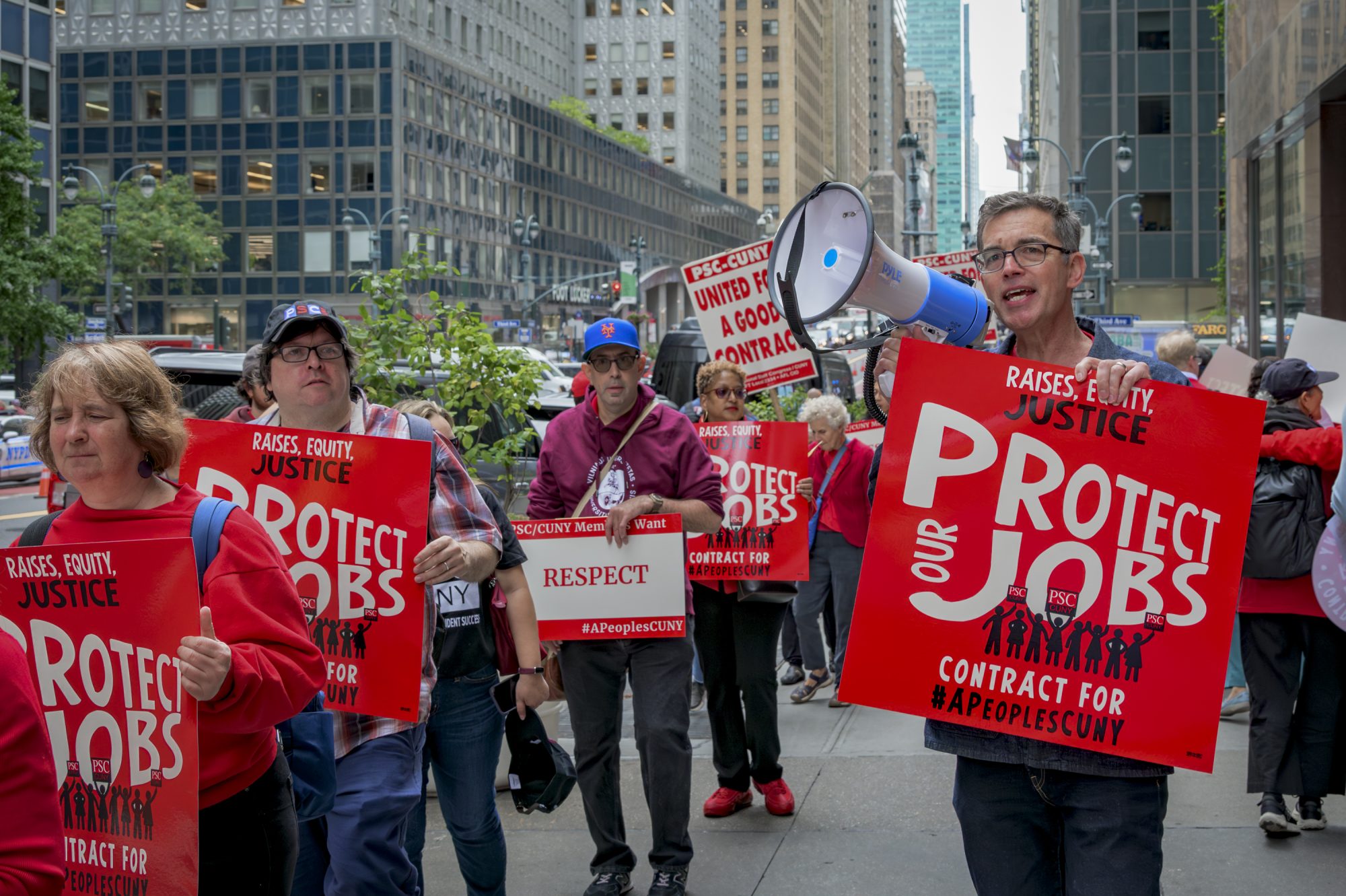 Informational picket line outside CUNY Headquarters on September 24 photo by Erik McGregor