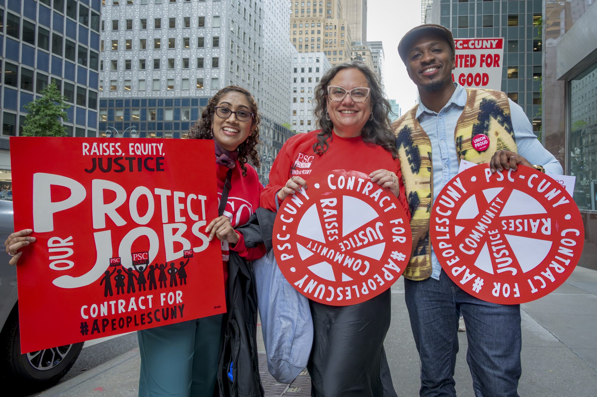 Informational picket line outside CUNY Headquarters on September 24 photo by Erik McGregor