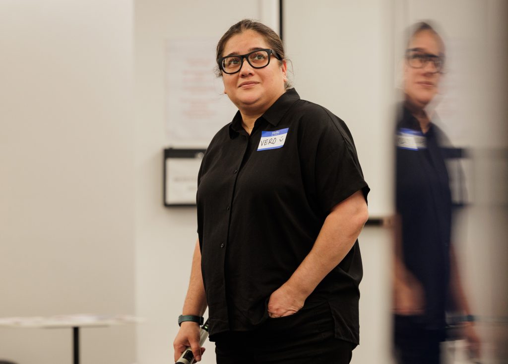 PSC member wearing name tag that reads "Vero"