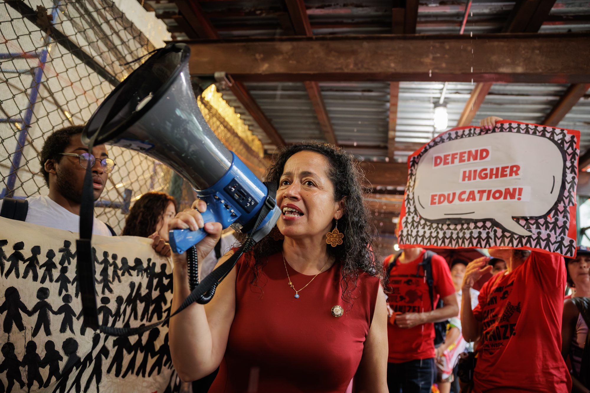 Councilmember Alexa Aviles Speaks Out in Support of the Fired Four (Credit: Paul Frangipane)