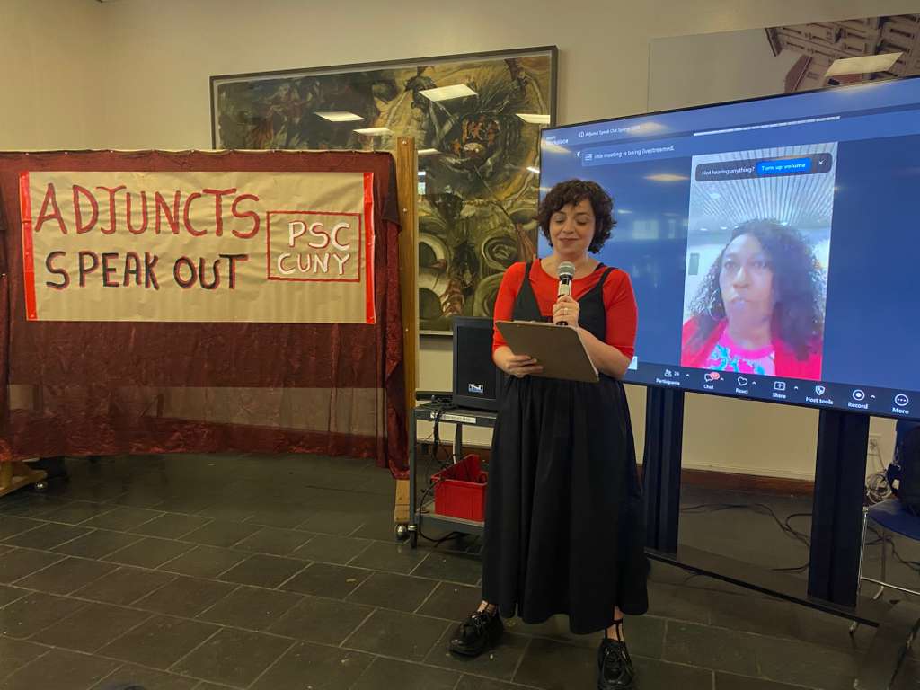 Adjunct speakout at Hunter