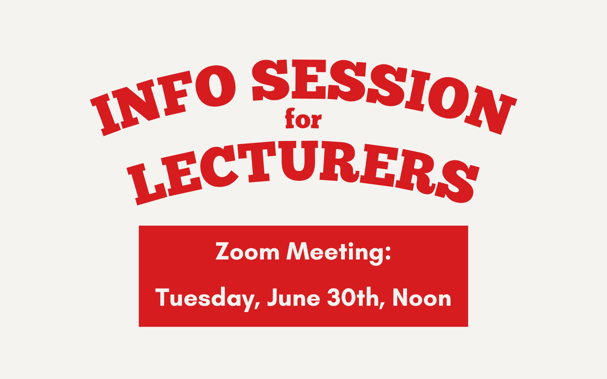 Info session for Lecturers - June 30
