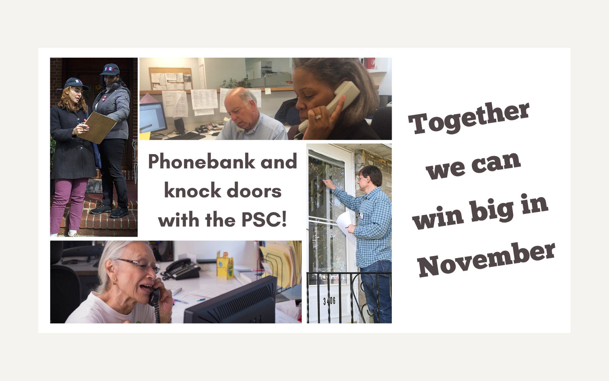 Phonebank & knock doors
